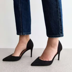 Vince Womens 8 39 Suede d'Orsay Heel Shoes In Black Color