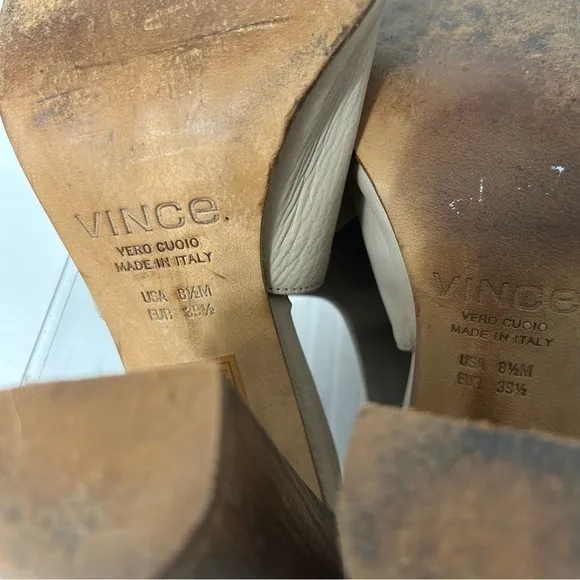 Vince. Women’s Shoes 8.5M Bootie Sandals Open Toe Wood Heel Italy Strappy Boho