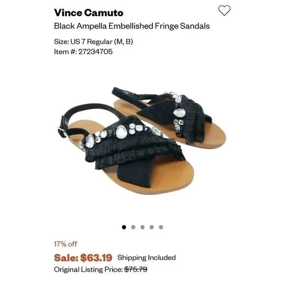 Vince Camuto Ampella Embellished Fringe Sandals