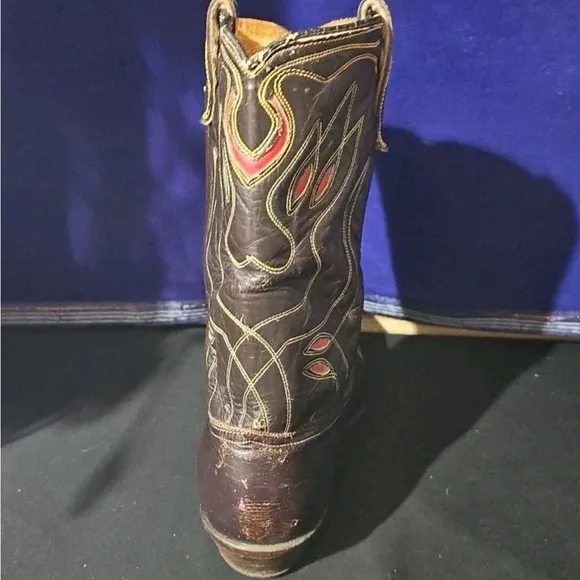 Vintage 1950s ACME Shorty Cowboy Boots Eagle Thunderbird Western Flaming Pheonix