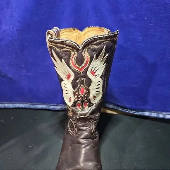 Vintage 1950s ACME Shorty Cowboy Boots Eagle Thunderbird Western Flaming Pheonix