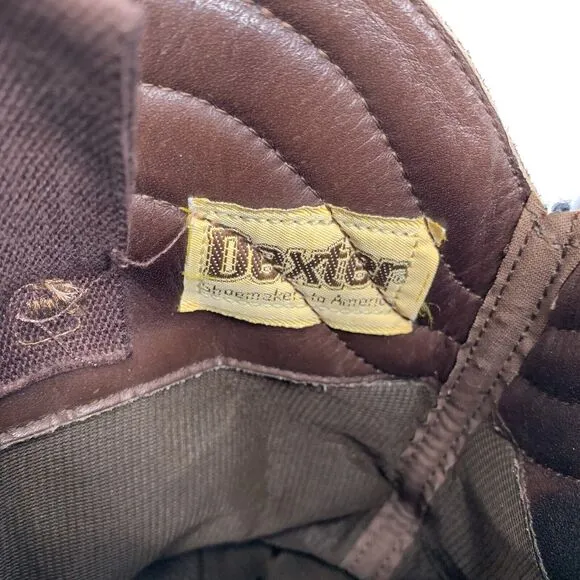 Vintage 1970s Dexter Leather Heeled Cowboy Boots 8.5 M Womens Dark Brown