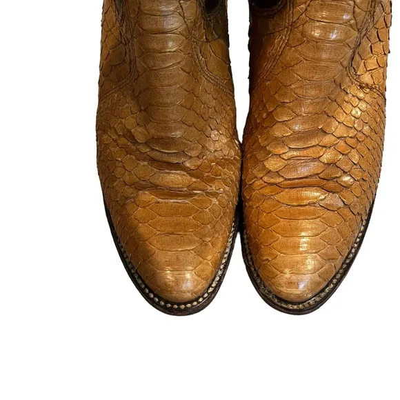 Vintage 1980's Dan Post Exotic Snakeskin Cowboy Boots, Sz 6.5 A