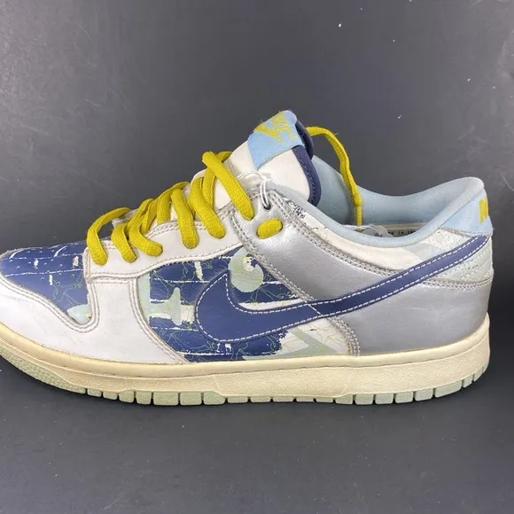 Vintage 2007 Nike Dunk Low Twilight Blue Retro Shoes 309601-143 6y