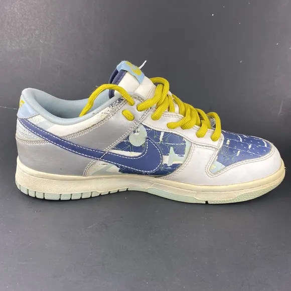 Vintage 2007 Nike Dunk Low Twilight Blue Retro Shoes 309601-143 6y