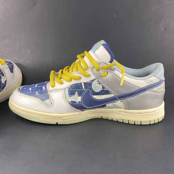 Vintage 2007 Nike Dunk Low Twilight Blue Retro Shoes 309601-143 6y