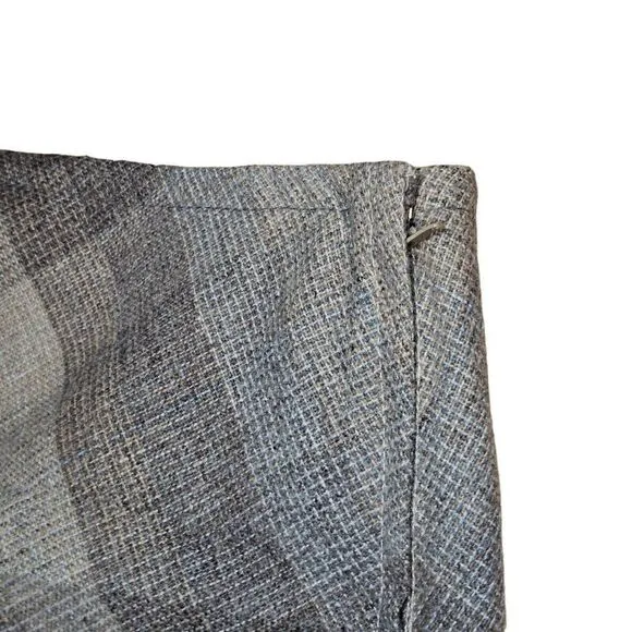 Vintage 60s Mod A Line Skirt Womens M Gray Brown Plaid Wool Academia Preppy