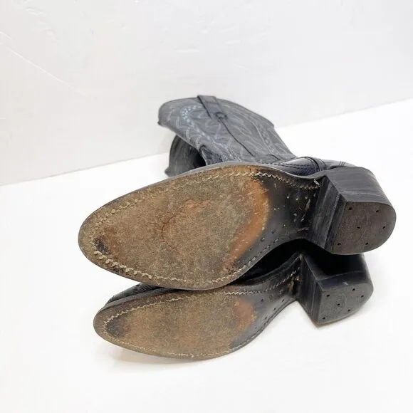 Vintage 6M Durango West Women's Cowgirl Boots Eel Skin Leather Eggplant Gray