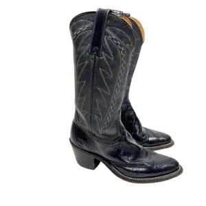 Vintage 6M Durango West Women's Cowgirl Boots Eel Skin Leather Eggplant Gray
