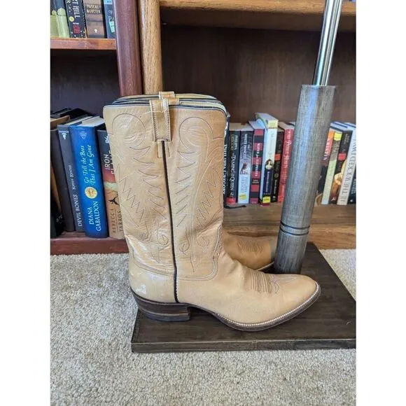 Vintage 70s Cutter Bill Western World Mens 10 Leather Cowboy Boots USA