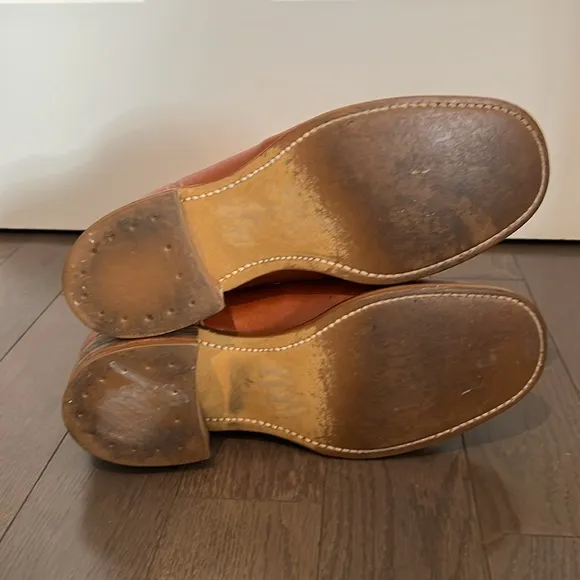 vintage 70s Levis Campus boots distressed brown leather 1970