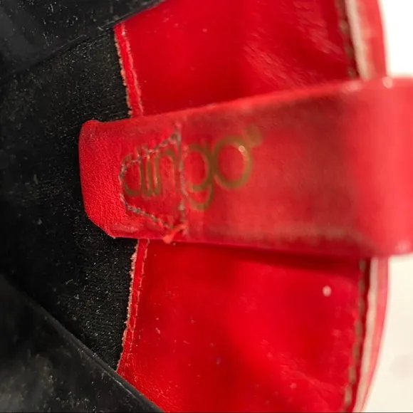 Vintage 80s Dingo Red leather western cutout stitching eagle boots