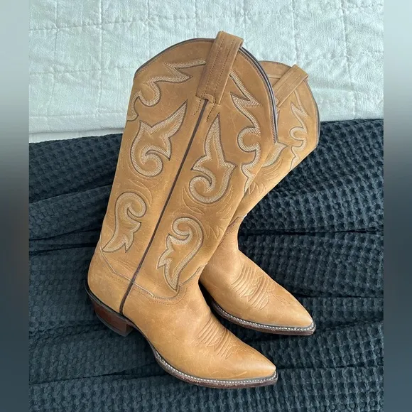 Vintage ‘80s Panhandle Slim tan western boots / women’s 6B