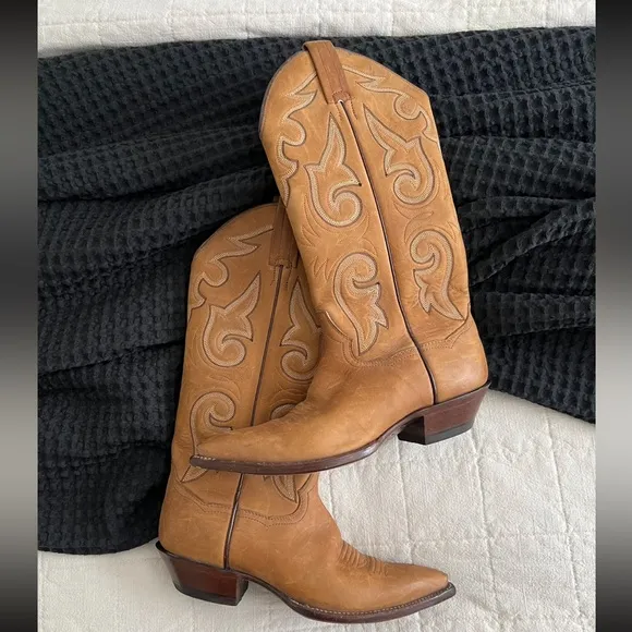 Vintage ‘80s Panhandle Slim tan western boots / women’s 6B