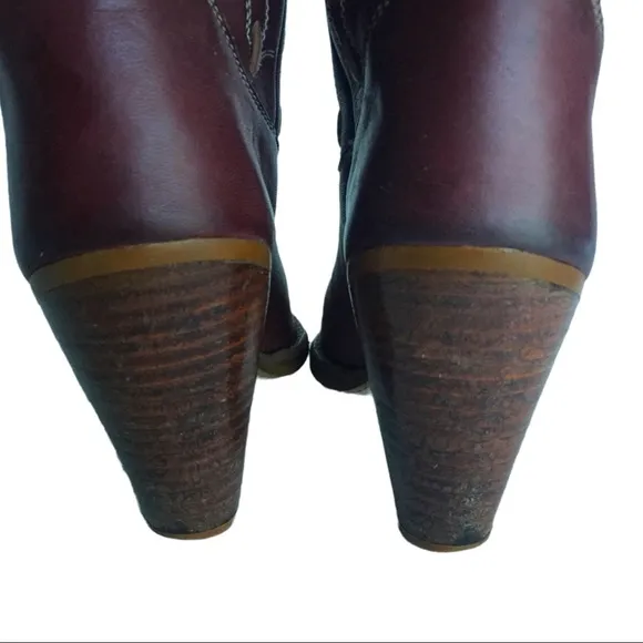 Vintage 80’s Zodiac Western Stitch Heeled Boots Sz 6 1/2
