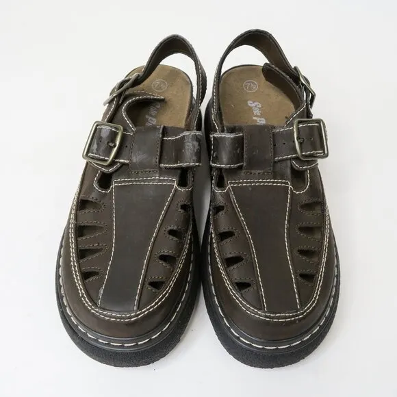 Vintage 90s Brown Platform Fisherman Sandals