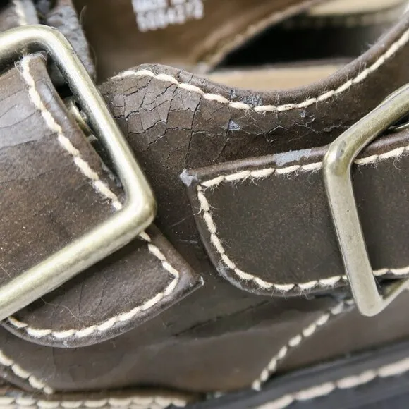 Vintage 90s Brown Platform Fisherman Sandals