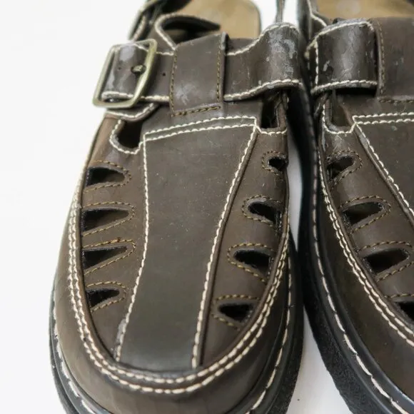 Vintage 90s Brown Platform Fisherman Sandals