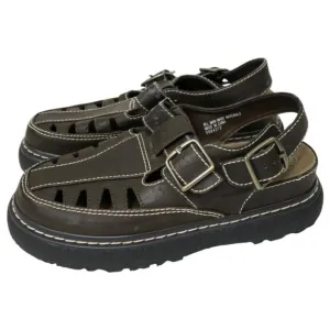 Vintage 90s Brown Platform Fisherman Sandals