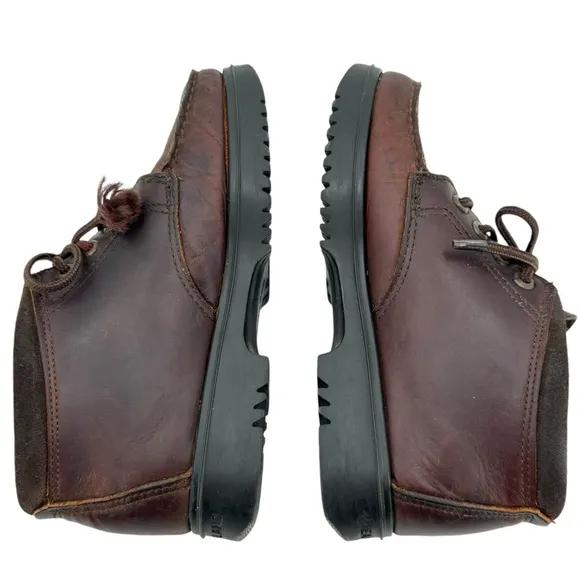 Vintage 90s Eastland Leather Boots Brown Lace Up Moc Chukka Boots | Size 8