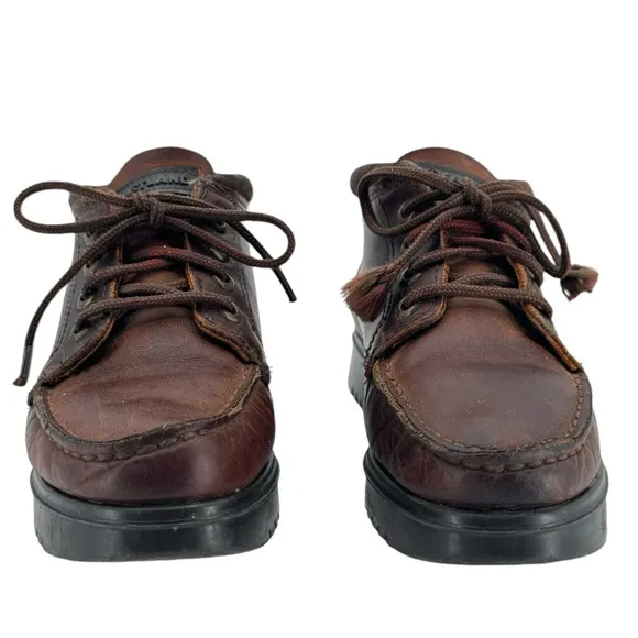 Vintage 90s Eastland Leather Boots Brown Lace Up Moc Chukka Boots | Size 8