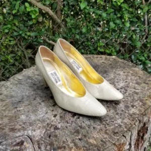 Vintage 90's Gold Heels by TIMOTHY HITSMAN