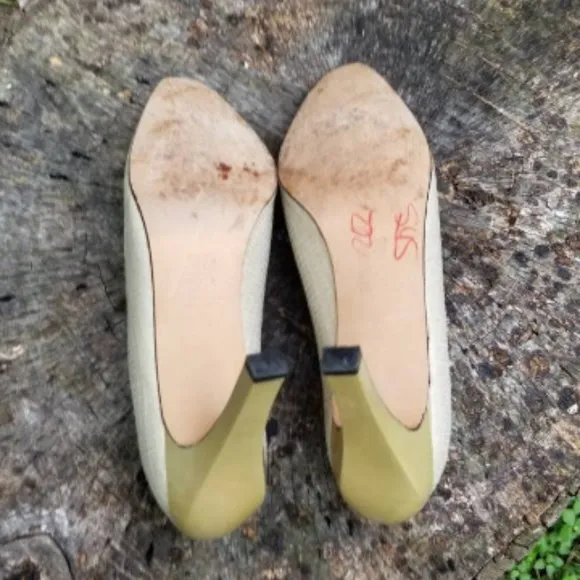 Vintage 90's Gold Heels by TIMOTHY HITSMAN