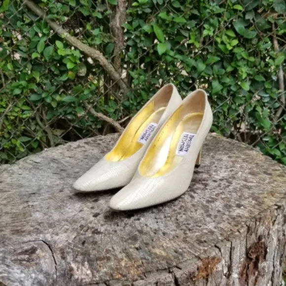 Vintage 90's Gold Heels by TIMOTHY HITSMAN
