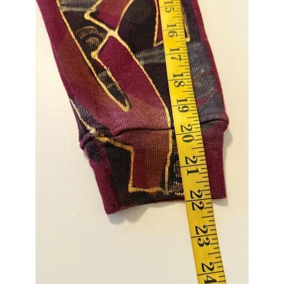 Vintage 90’s V. C. Torias Burgundy Midi Dress Sz OS, Art Ho, Hand Painted
