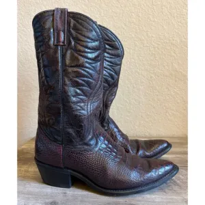 Vintage Acme Cowboy Boots Caiman Print Mens Size 9