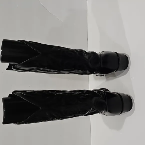 Vintage ACME Leather Cowboy Black Boots Men's 10 D