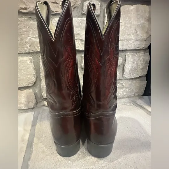Vintage Acme Men's Brown/Red Leather Cowboy Boots