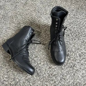 Vintage Acme Women's Black Leather Western Kiltie Lace Up Boots Roper 5 New READ