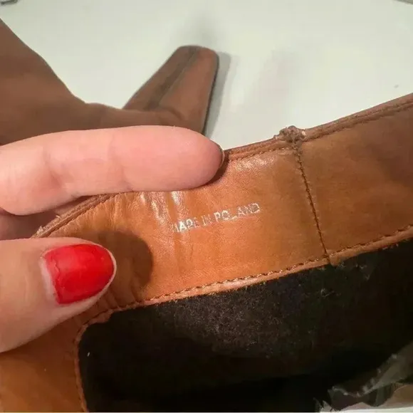 Vintage Aldo made in Poland leather cognac booties y2k glam western  39