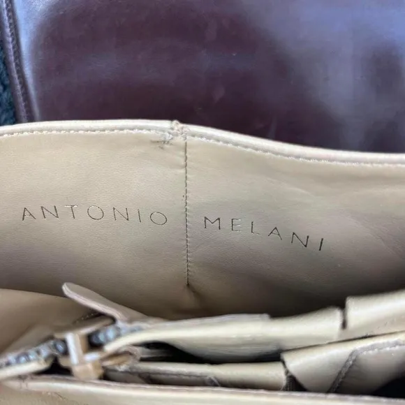 Vintage Antonio Melani Banana Leather Heeled High Boots  Size 7 1/2 M