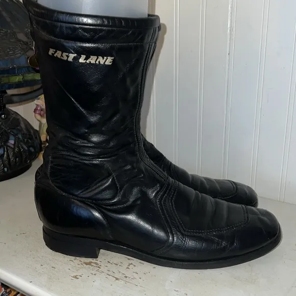 Vintage Bates Boots fast Lane leather black size 10