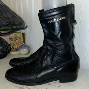 Vintage Bates Boots fast Lane leather black size 10