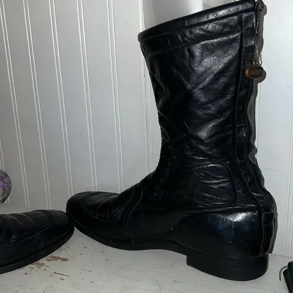 Vintage Bates Boots fast Lane leather black size 10