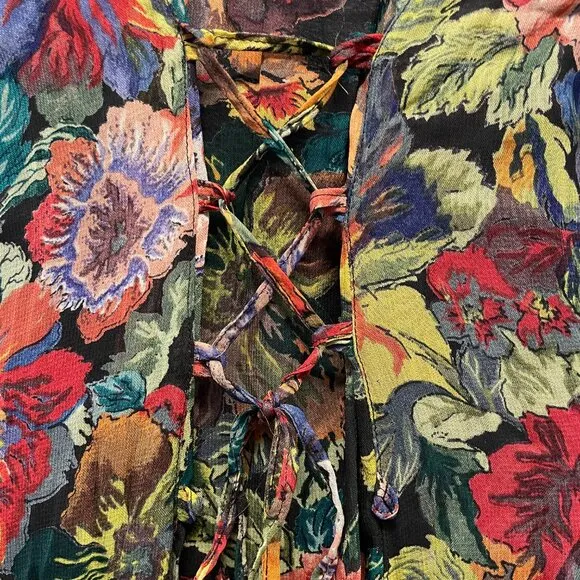 Vintage Bila Rayon Floral Crepe Midi Dress