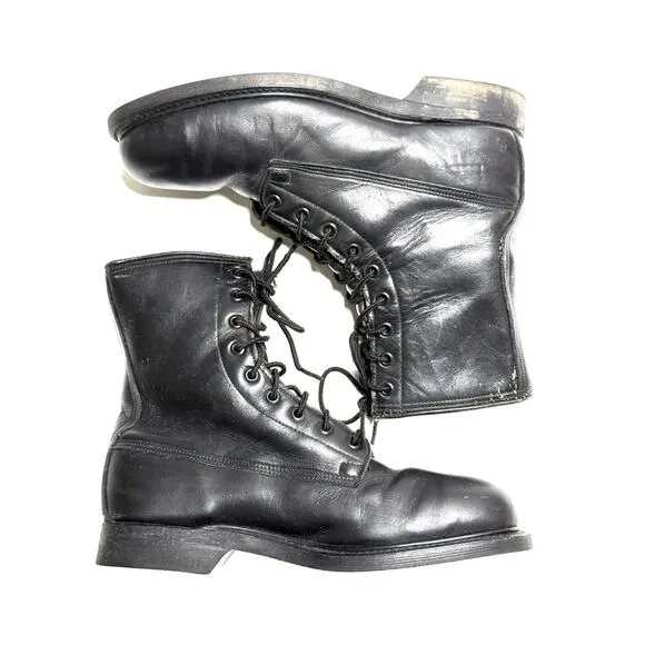 Vintage Biltrite Military Black Boots Mens Size 7.5 Cove Shoe Co Steel Toe 1980s