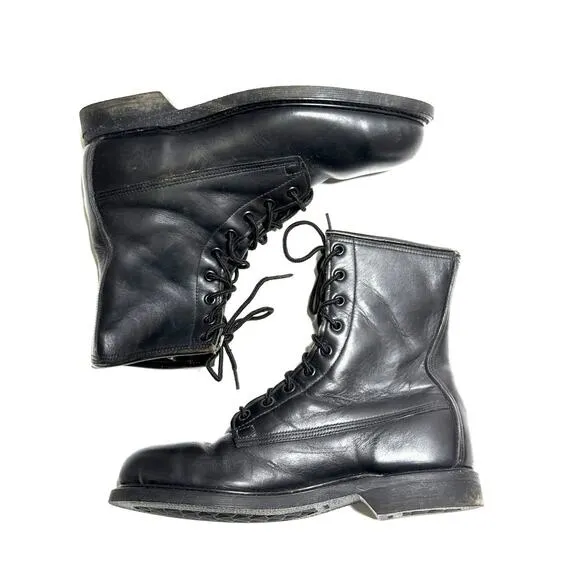 Vintage Biltrite Military Black Boots Mens Size 7.5 Cove Shoe Co Steel Toe 1980s