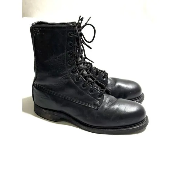 Vintage Biltrite Military Black Boots Mens Size 7.5 Cove Shoe Co Steel Toe 1980s