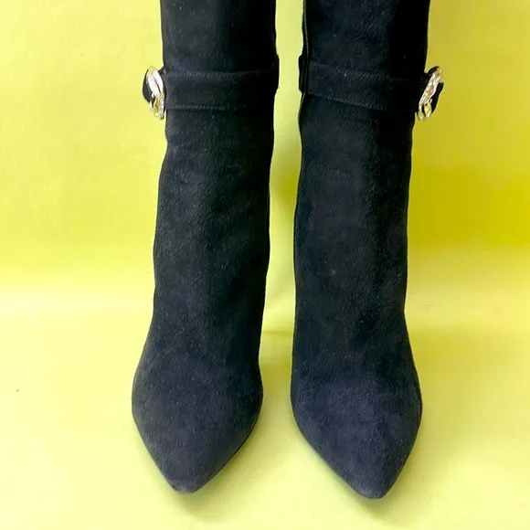Vintage Black and Silver Heeled Boots
