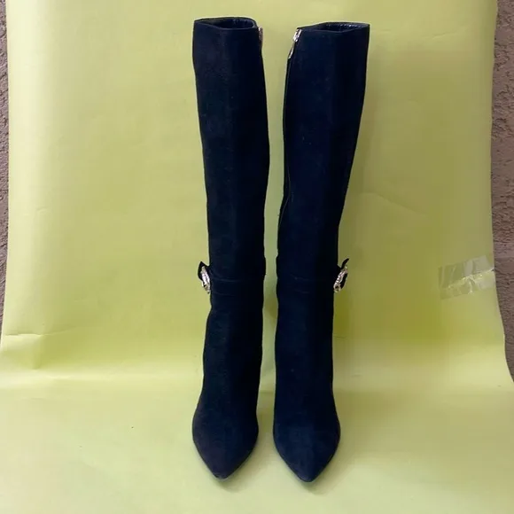 Vintage Black and Silver Heeled Boots