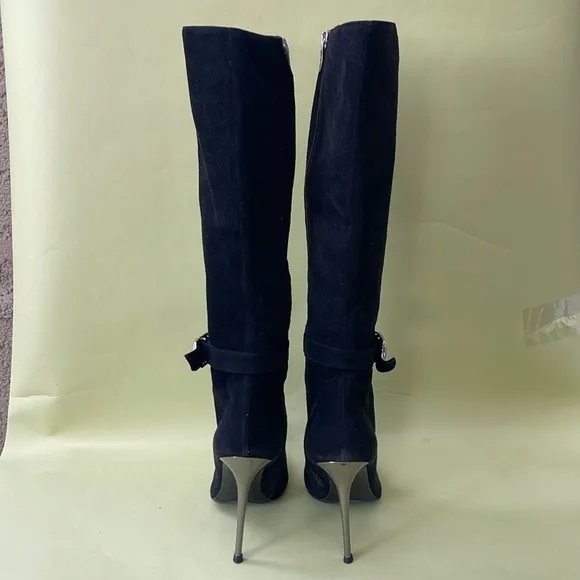 Vintage Black and Silver Heeled Boots