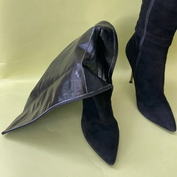 Vintage Black and Silver Heeled Boots