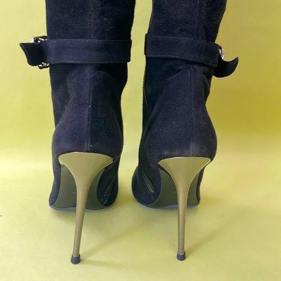 Vintage Black and Silver Heeled Boots
