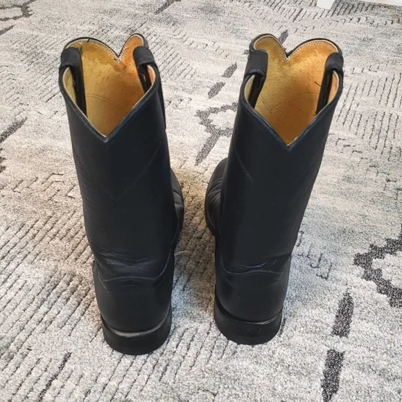 Vintage Black Basics Roper Men's Cowboy Boots size 8E