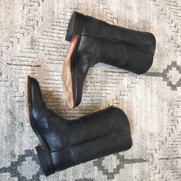 Vintage Black Basics Roper Men's Cowboy Boots size 8E