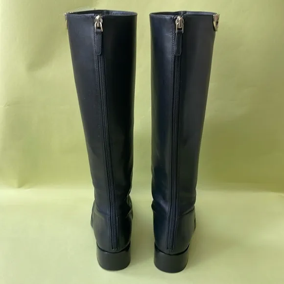 Vintage black/gold Tory Burch leather riding boots